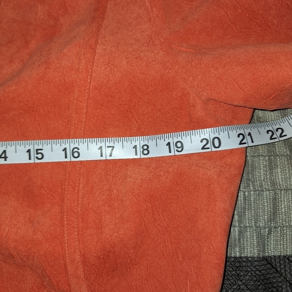 Chico's Orange Crinkle Luxe Rudy Ruffle Jacket Tangerine Dream Sz Large - Picture 9 of 10